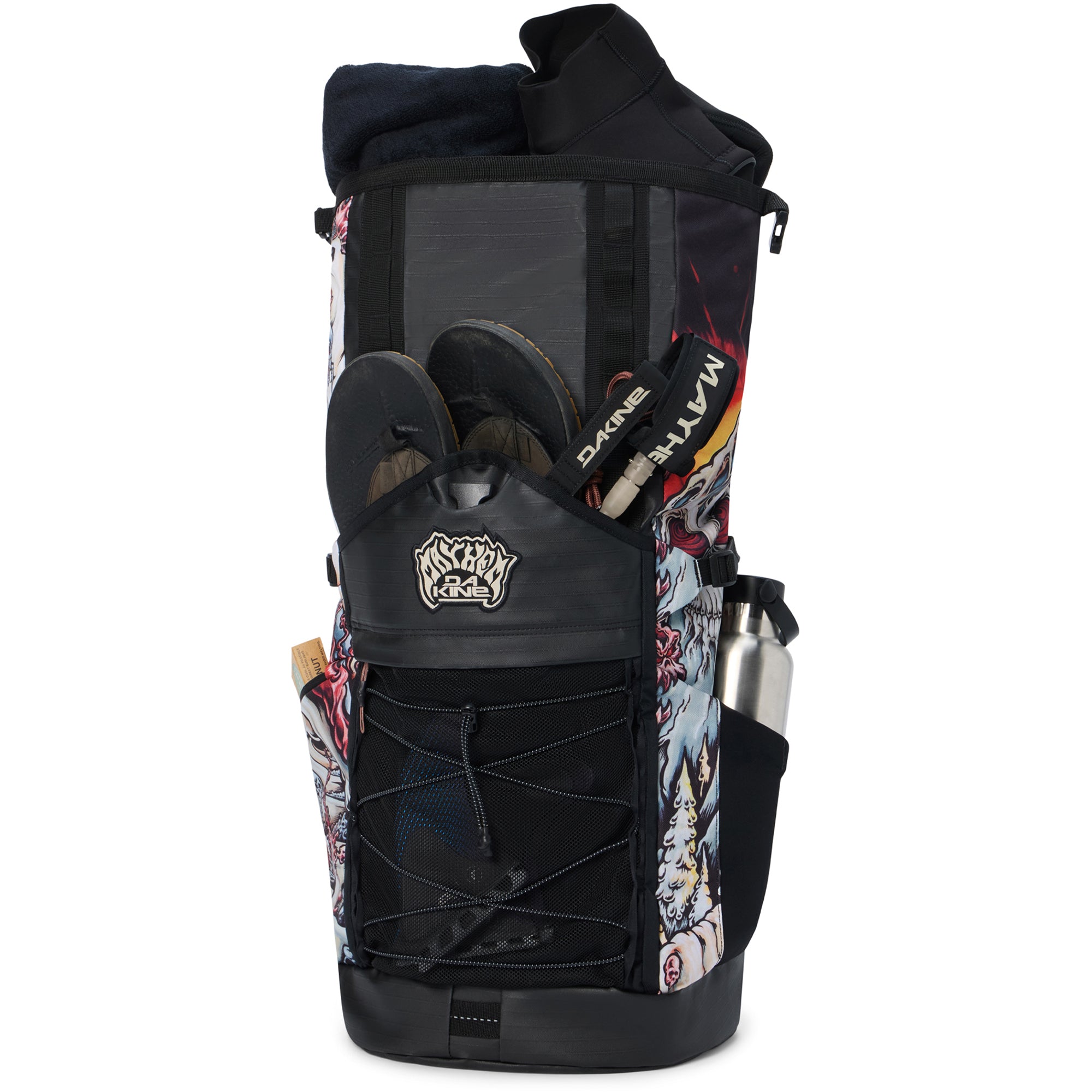 Mission Surf DLX Wet/Dry Rolltop Backpack 35L - Mayhem Marron - Image 3
